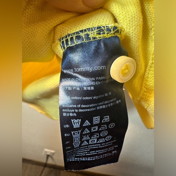 Pastel yellow Tommy hilfigher men polo shirt size medium - Picture 7 of 13